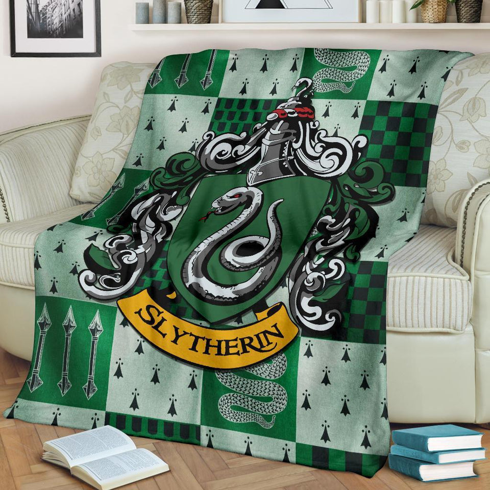 Harry Potter Slytherin Fleece Blanket House Badge Fan Gift Perfect Ivy