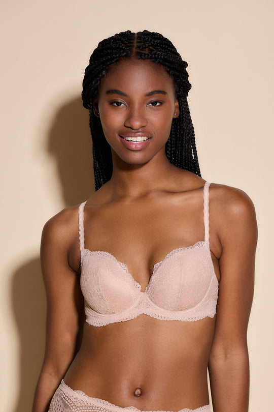Everyday Comfortable Push Up Bra Wired Lace Top Natural Boost Padded B–  Emprella