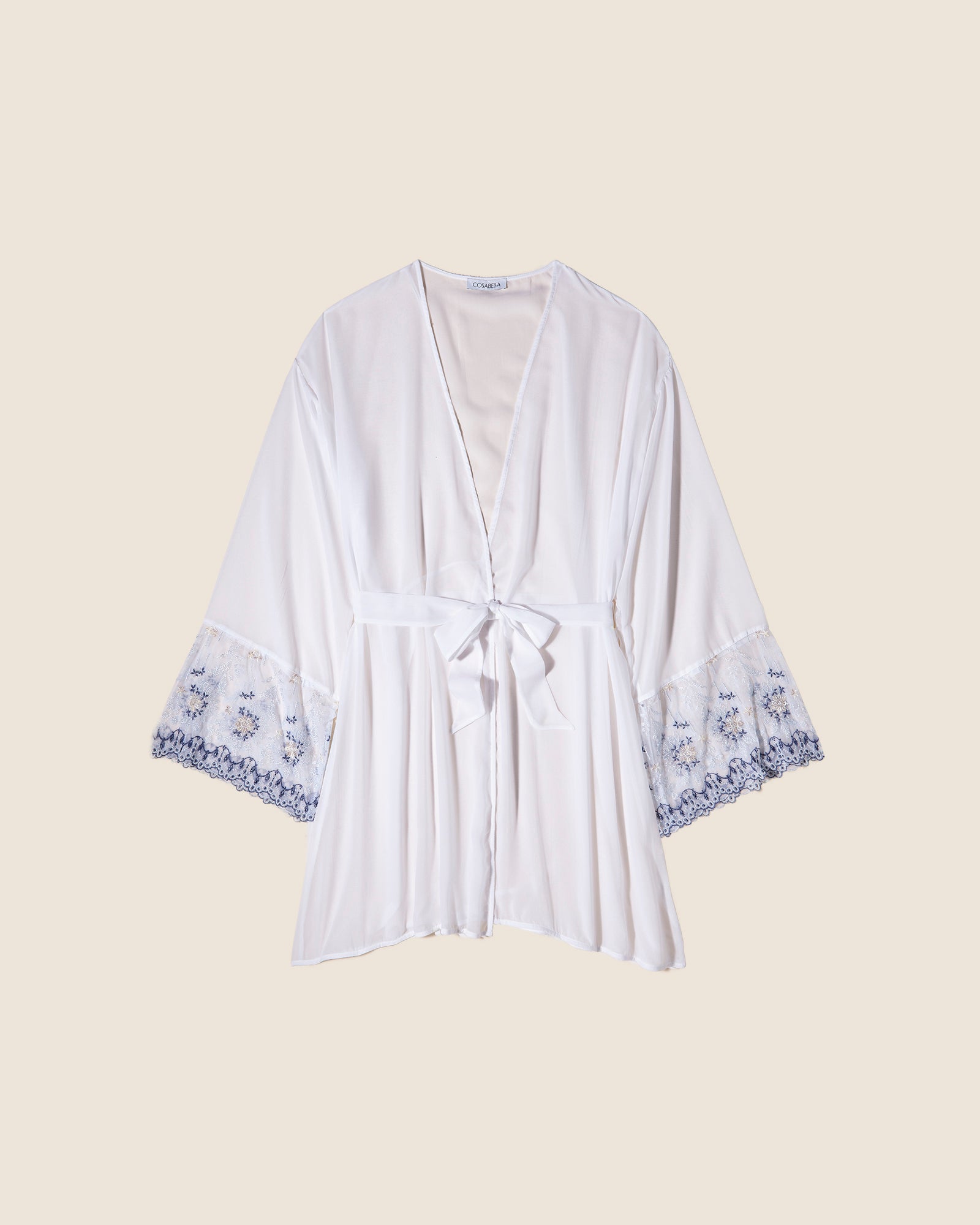 cosabella women's ushuaya robe, white, large, mesh robe