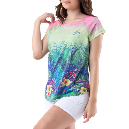 Ladies Dolphin Time Short Sleeve Pink Slub Tee – Guy Harvey