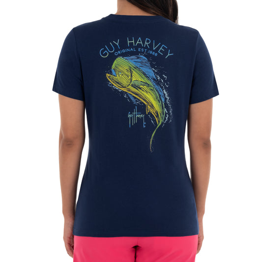 Ladies Mahi Magic Short Sleeve Crew Neck T-Shirt – Guy Harvey