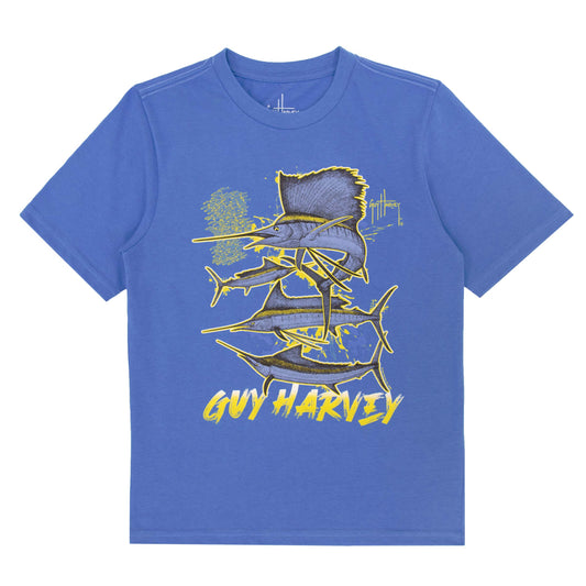 Guy Harvey Big Boys Ahoy Short Sleeve T-Shirt - Blue - Large