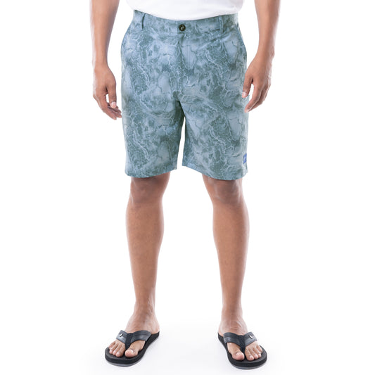 Mens 9" Ocean Blue Printed Hybrid Short