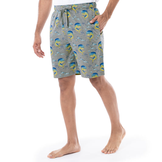 Mens Cotton Sleep Shorts, Bird Song