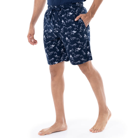 Mens Cotton Sleep Shorts, Bird Song