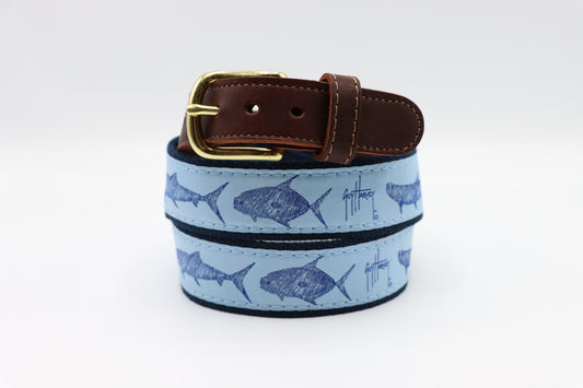 Men's USA Marlin Leather Tab Belt – Guy Harvey