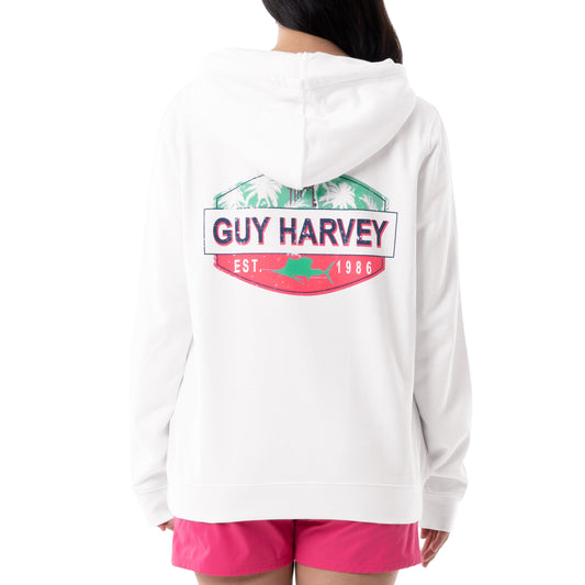 Guy Harvey White Fire Ladies Hoodie