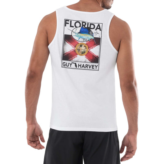 Men's Sunset Sailfish White Tank Top