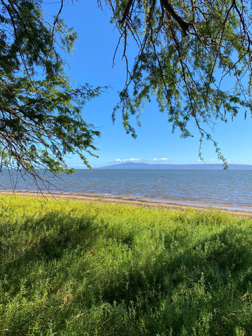 Beach off the Island of Molokaʻi with Lanaʻi visible in the background