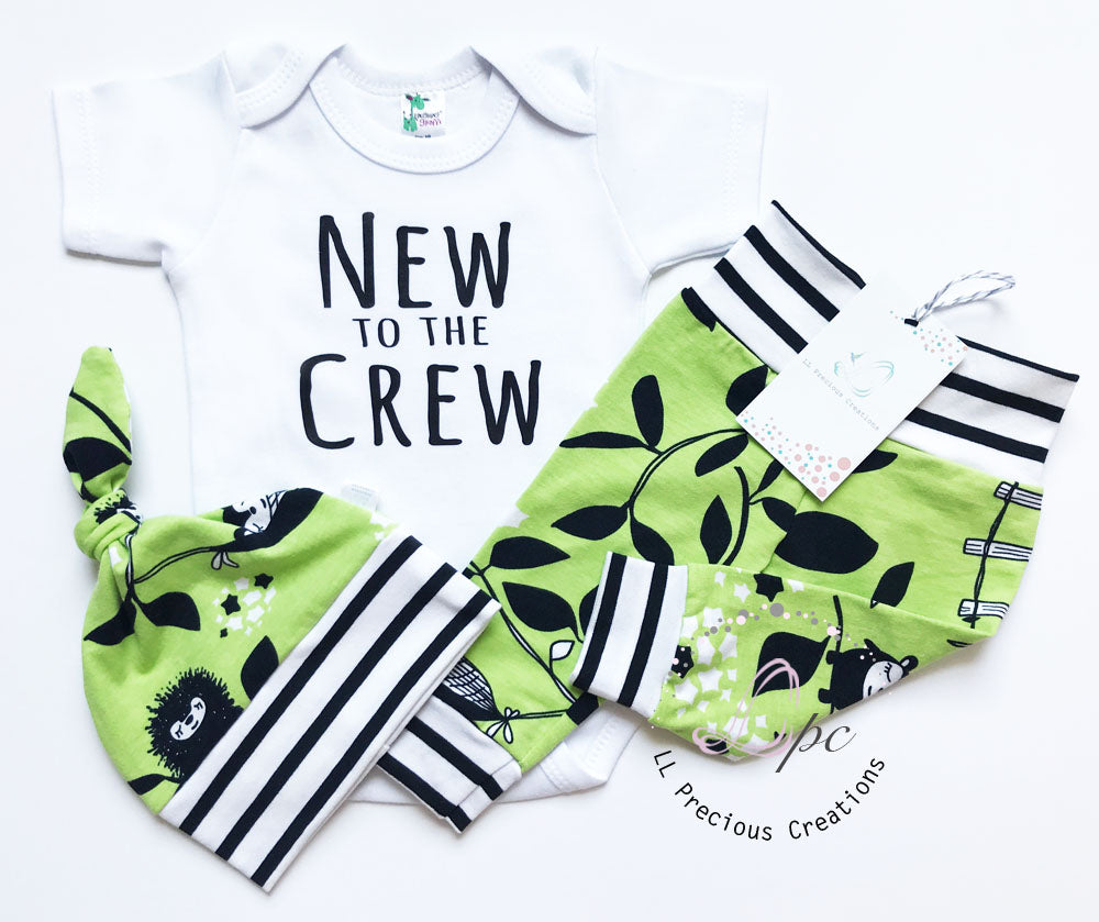 new to the crew baby outfit