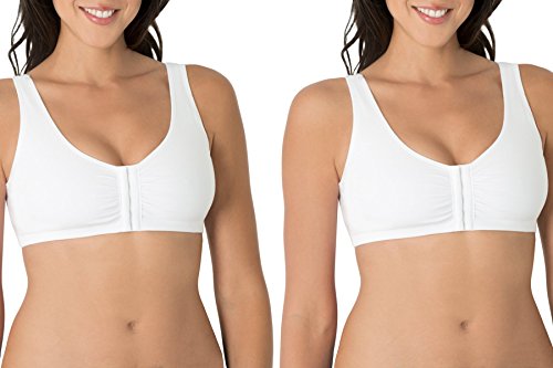 Fruit of The Loom Women's Front Close Builtup Sports Bra White 1
