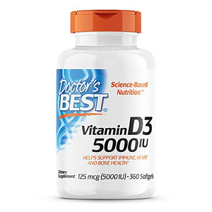 Doctor'S Best Vitamin D3 5000Iu, Non-Gmo, Gluten Free, Soy Free, 360 Softgels