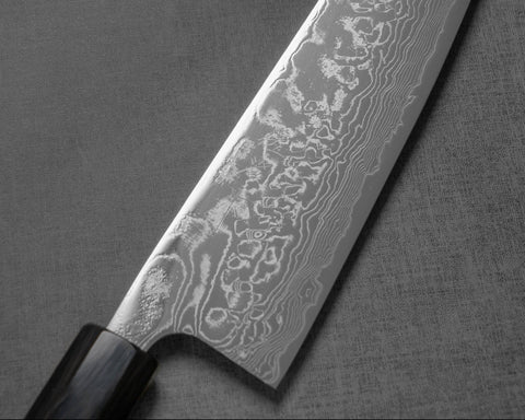 Saji Hamono R2 Diamond Damascus - Japanese 180mm Gyuto Knife with Turq –  Tokushu Knife
