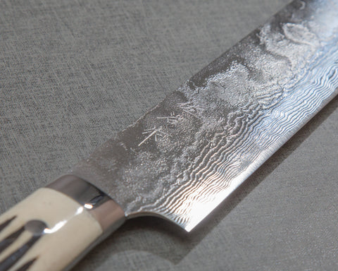 Takeshi Saji R-2 Diamond Damascus Steak Knife (WhiteTurquoise Handle)