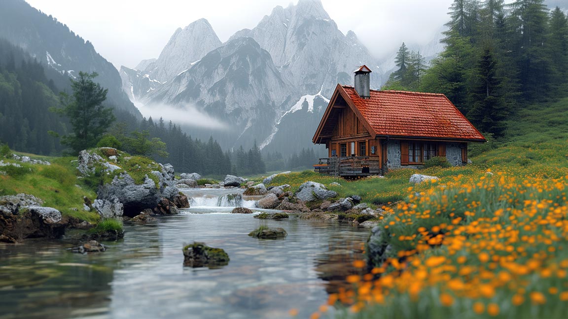 Hütte Alpen Wandern Berge Natur