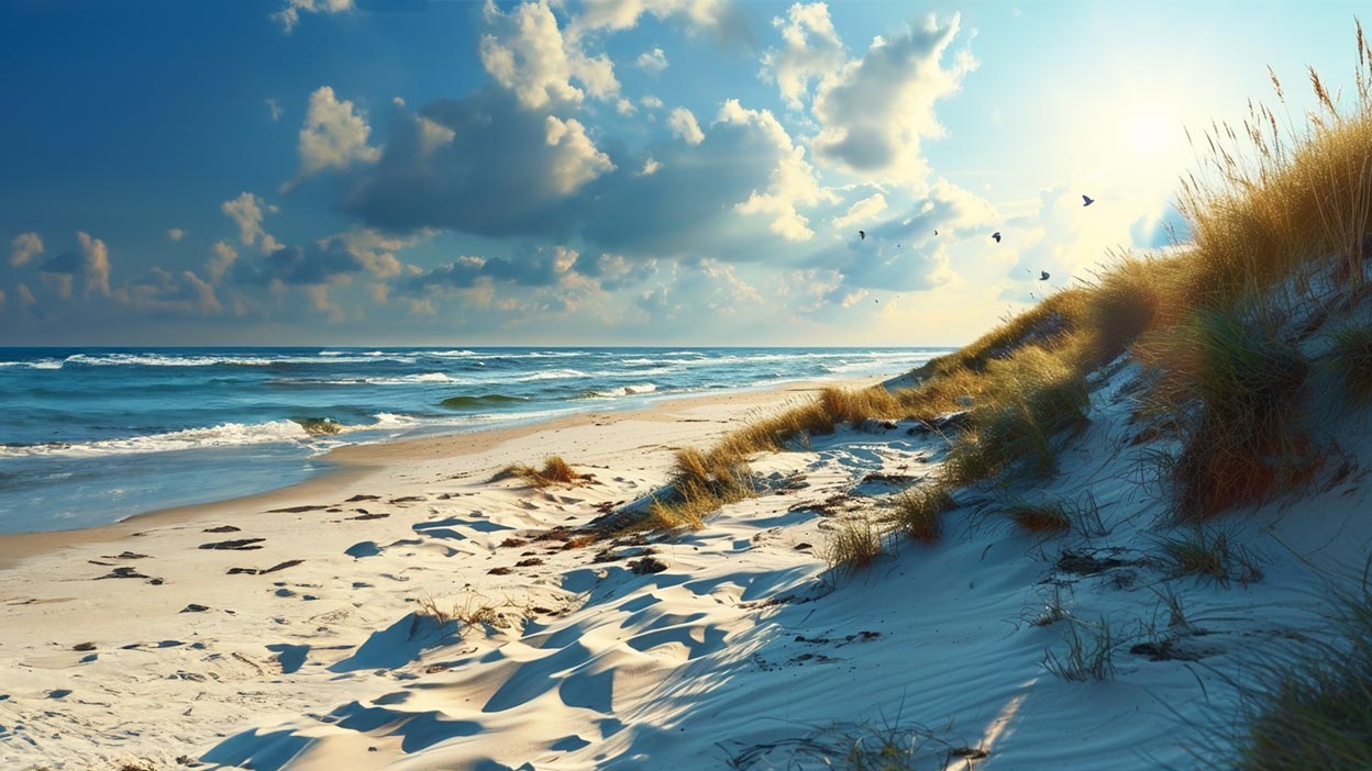 nordsee strand dünen wind meer urlaub