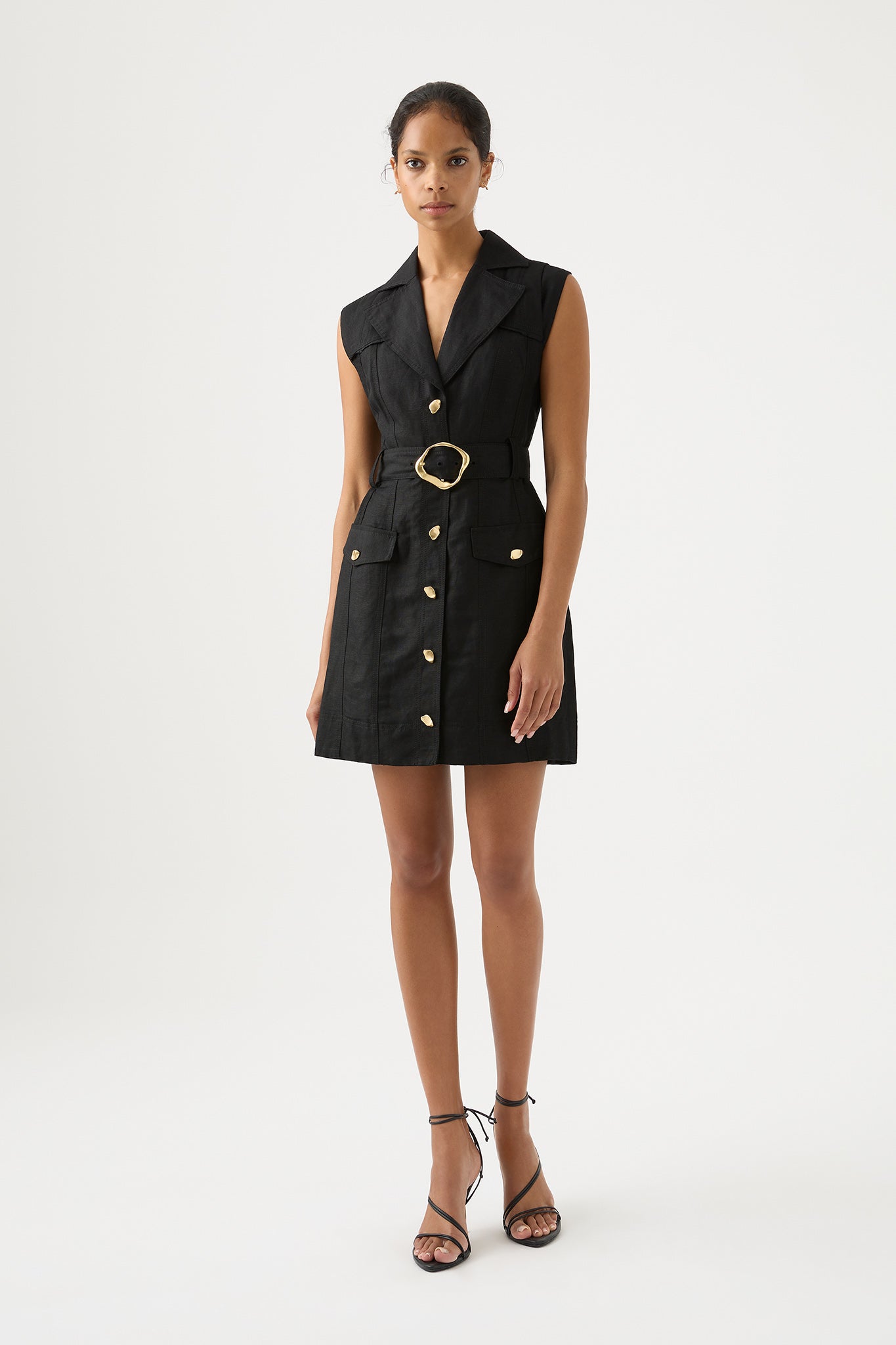 Gian Utility Mini Dress | Black | Aje