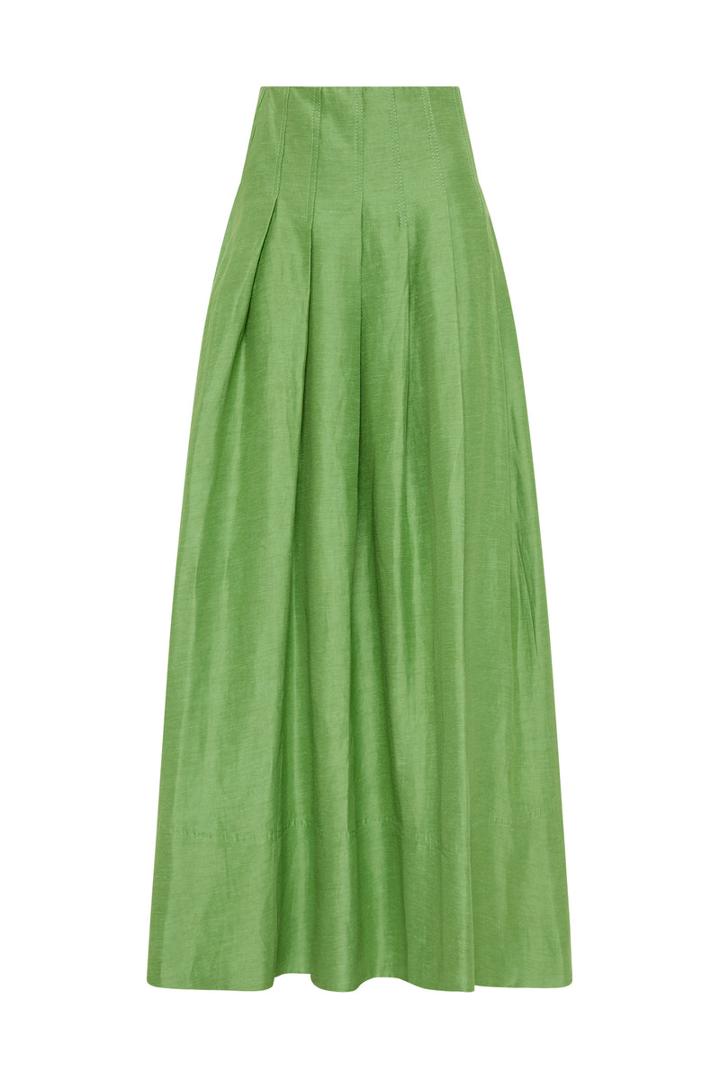 Paradiso Cinched Midi Skirt | Fern Green | Aje