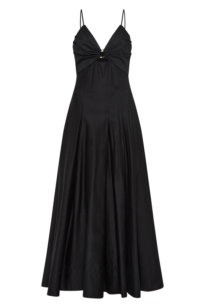 Solstice Strappy Ring Midi Dress | Black | Aje