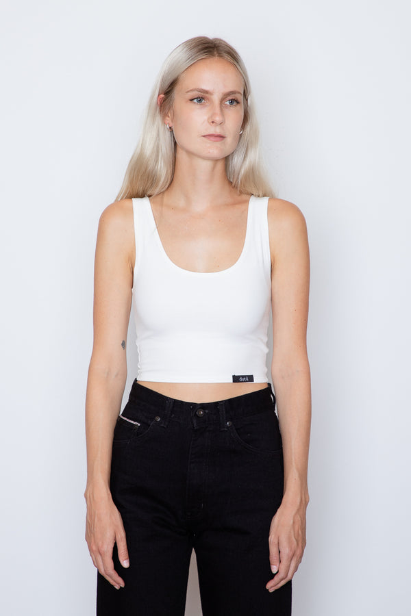 Essential Crop Tank Top - Black