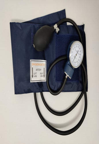 Caliber® Adjustable Aneroid Blood Pressure Cuff, Large Adult, Navy Blue