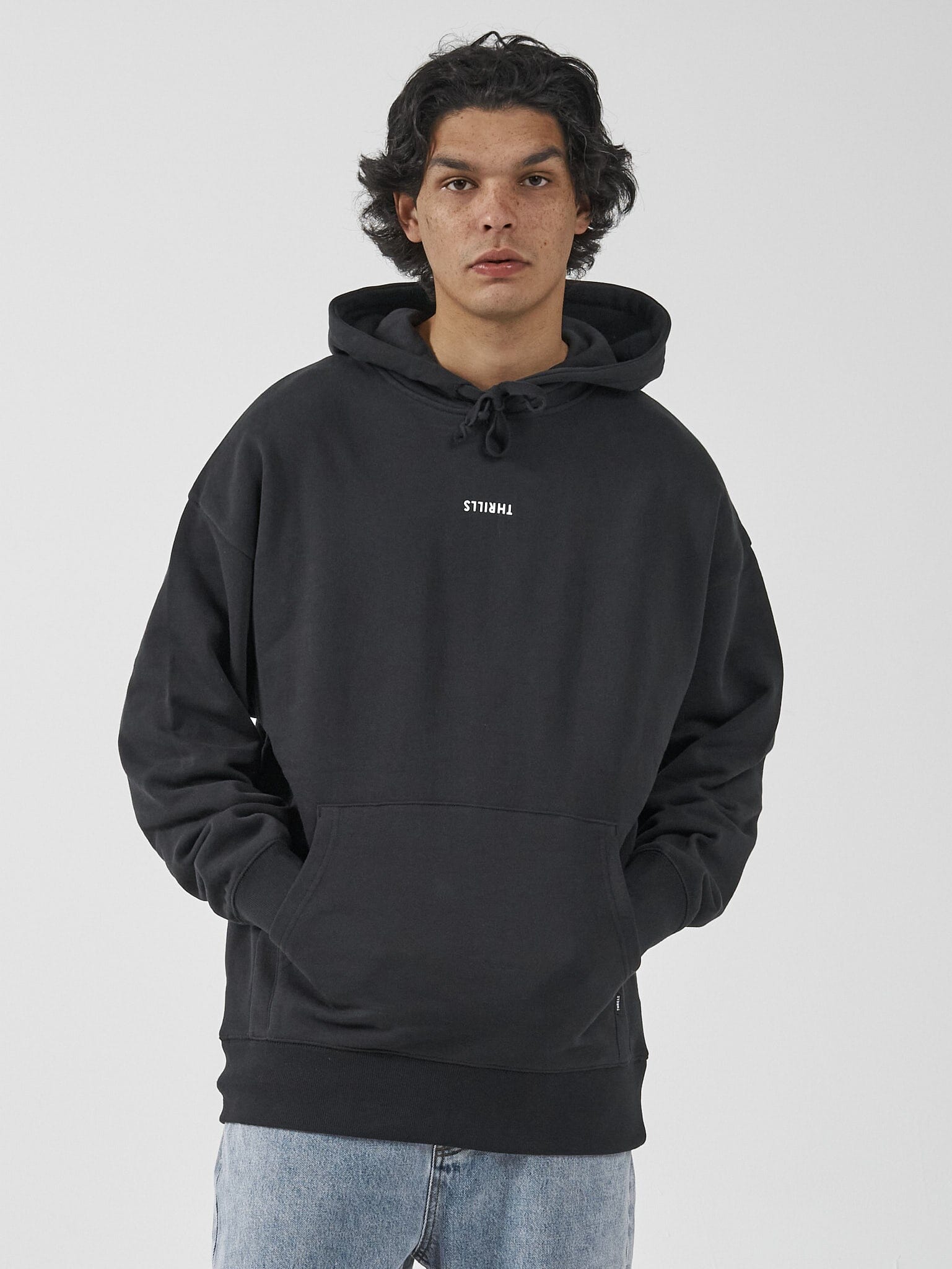 Minimal Thrills Slouch Pull On Hood - Washed Black – THRILLS CO