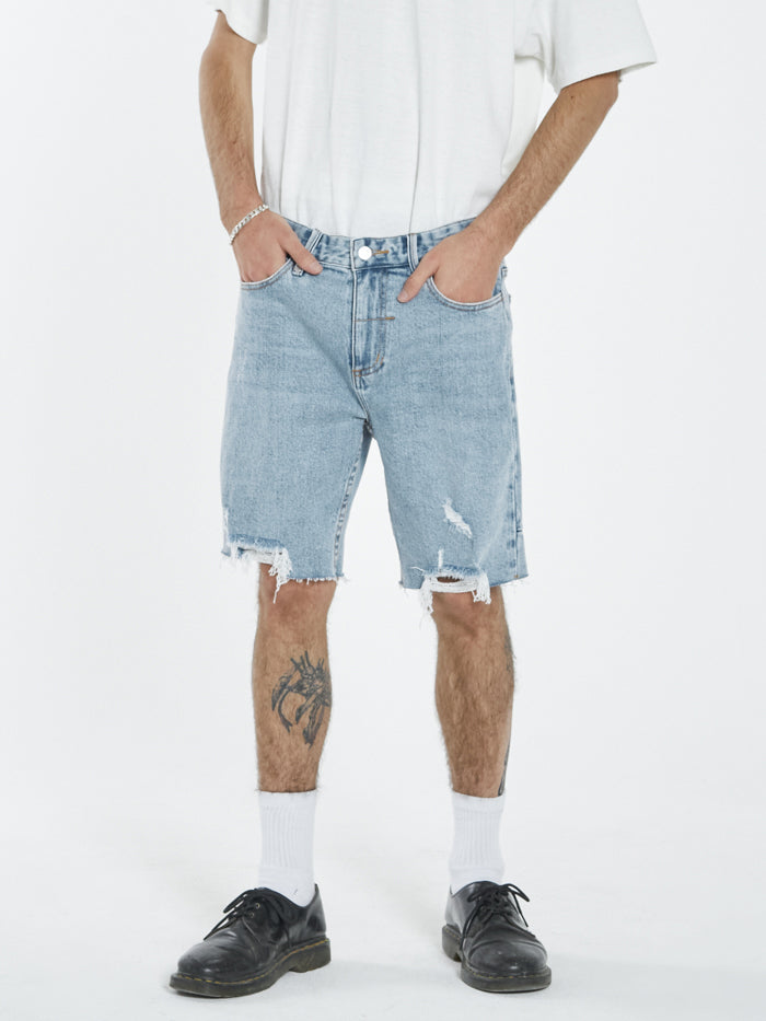 Destroyed Bones Denim Short - Vintage Bone