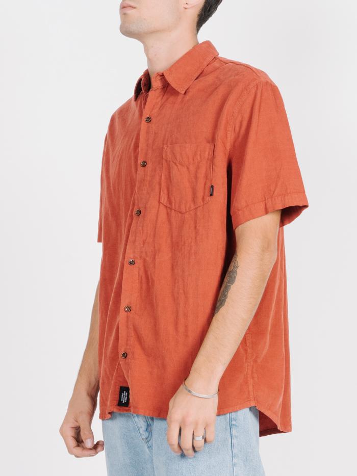 Stranded Short Sleeve Shirt - Rocker Red