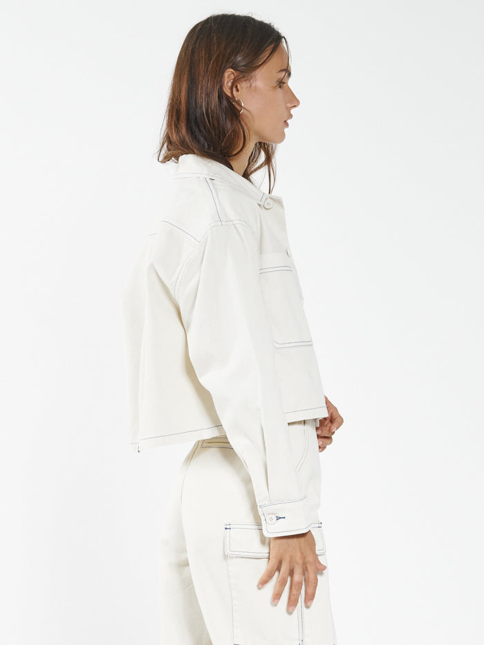 Union Crop Overshirt - Tofu / Cobalt – THRILLS CO