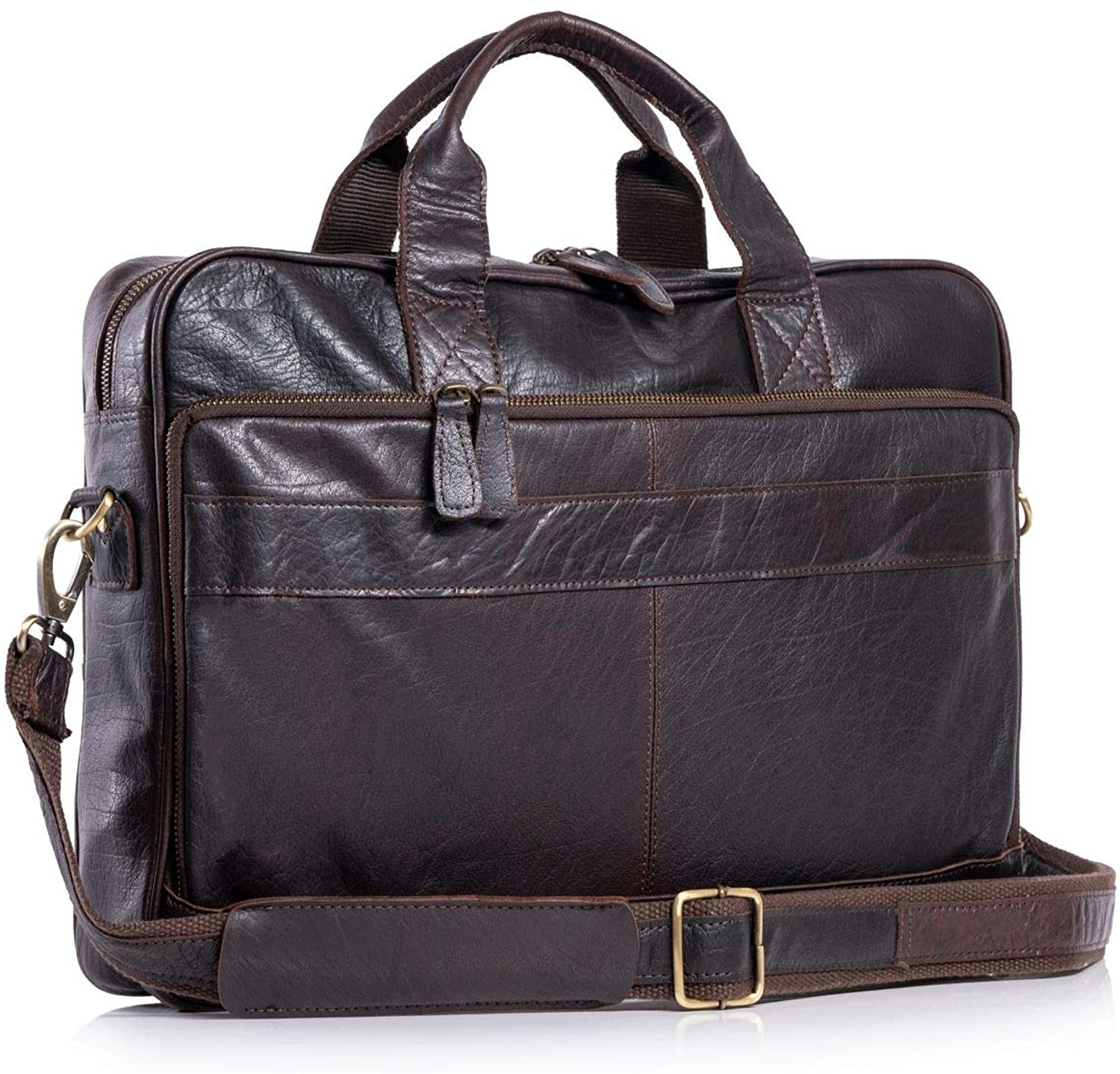 leather messenger bag for men 17in