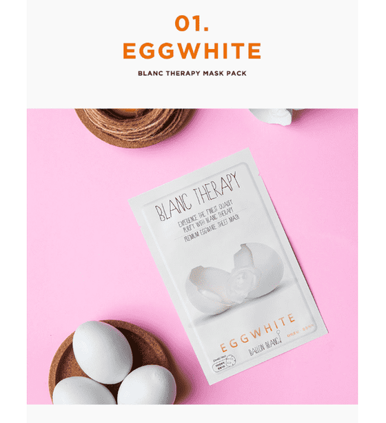 Ballon Blanc Therapy Egg White Sheet Mask - CoKoYam