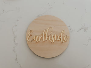 Earthside Birth Announcement - Gold Acrylic