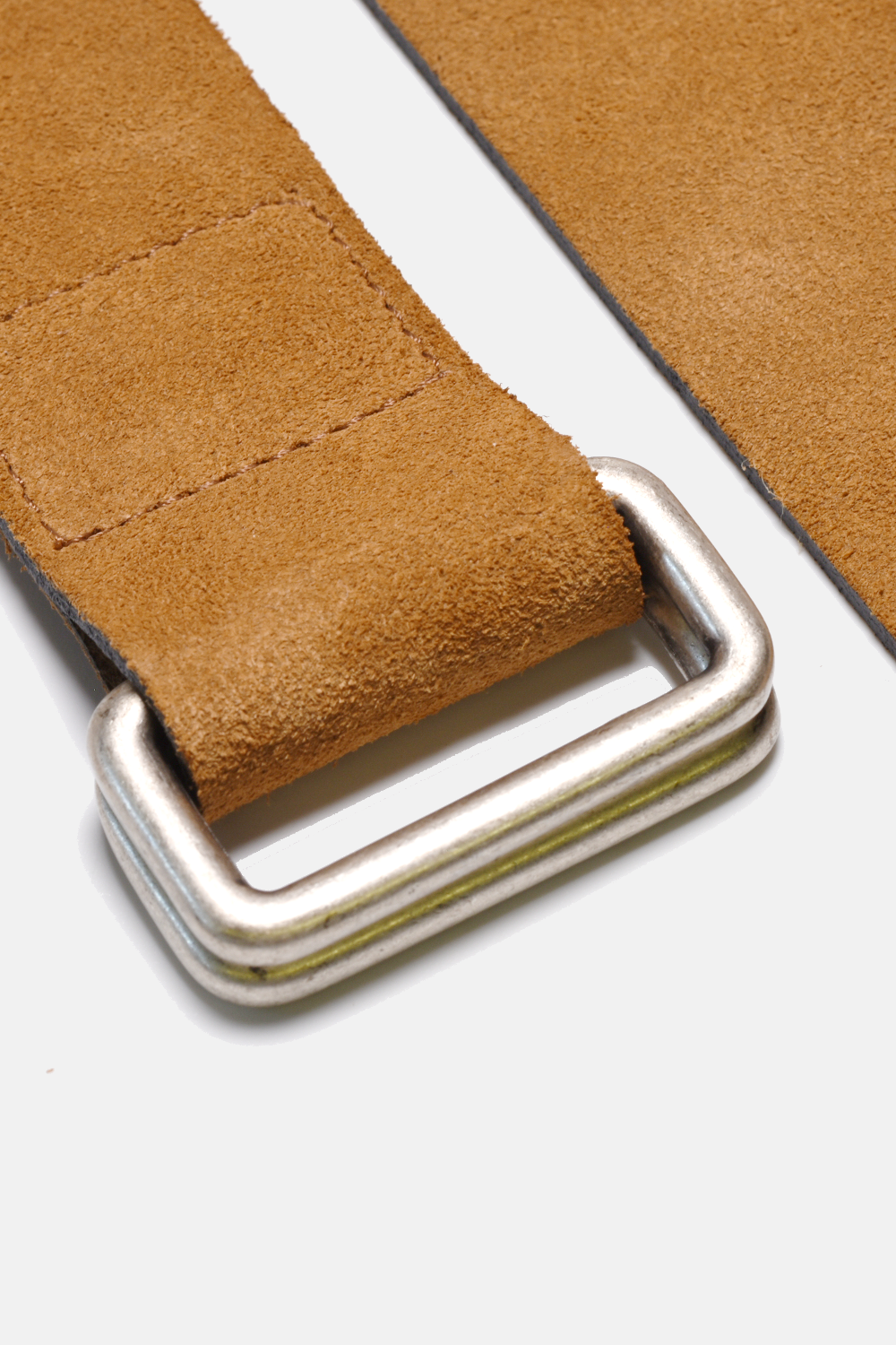 Camel Suede Square Ring Belt