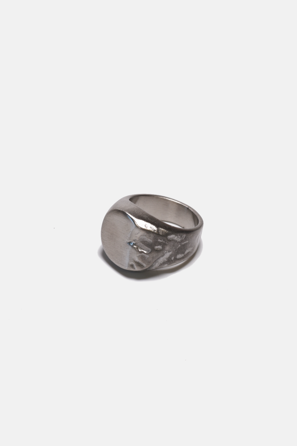 Distressed Steel Signet Ring