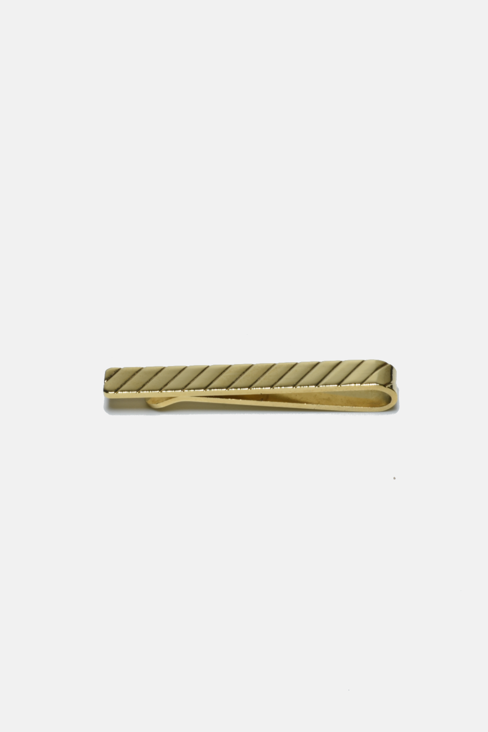 Gold Striped Slip On Tie Clip