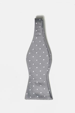 Grey Polka Dot Bow Tie
