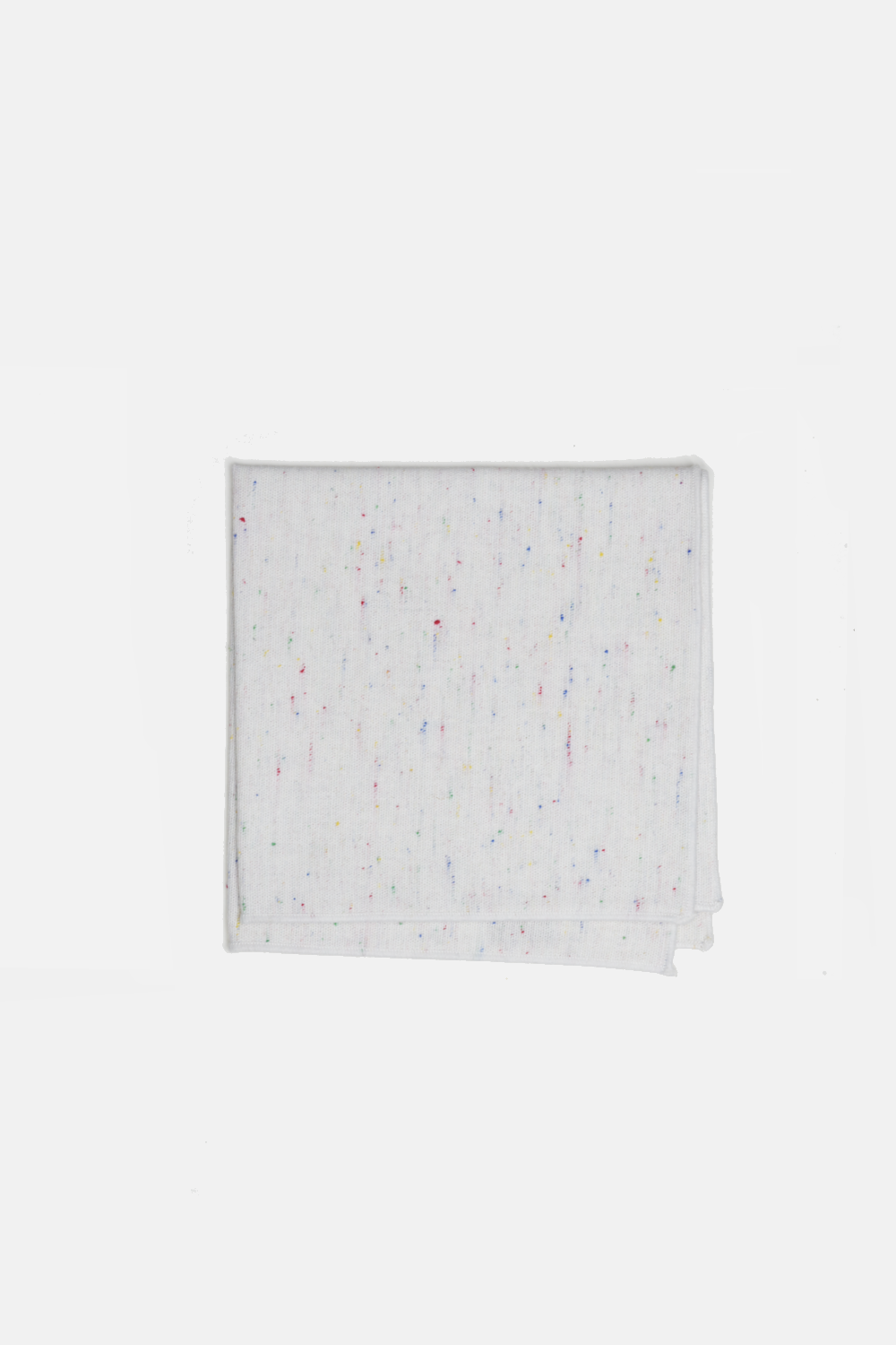 Speckled White Linen Pocket Square