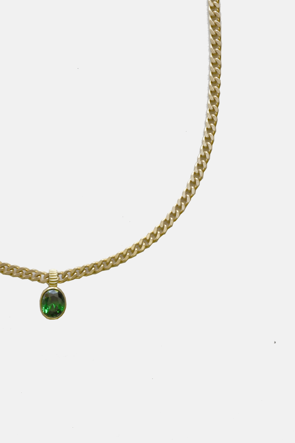 Green Zircon Pendant Necklace Chain