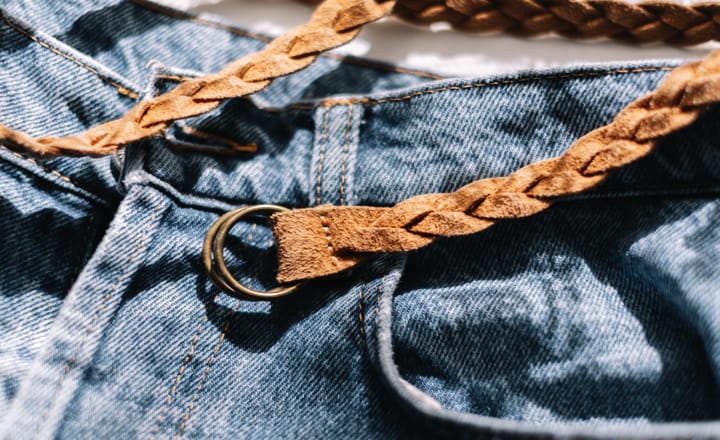 a leather braid belt