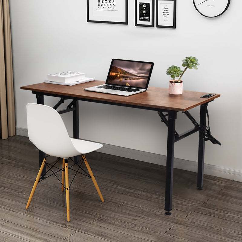 Shop Folding Computer Desk With Plugs Usb Ports Frylr