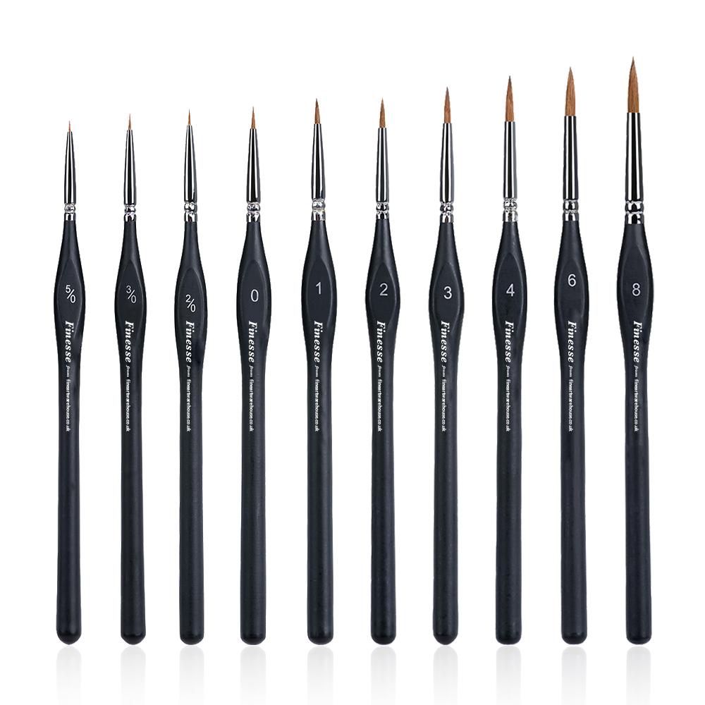 Set of 12 Sable Artist Brushes - 'The Oxford' (sizes 1-12)