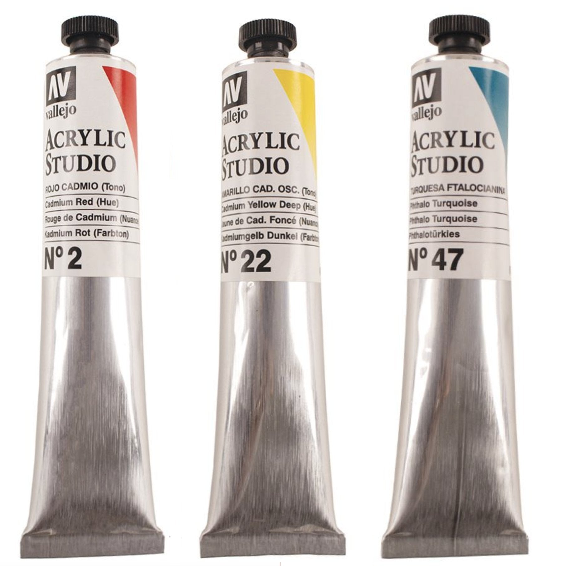 Vallejo Paint 60ml Bottle Basic Opaque Premium Paint Set (5 Colors)