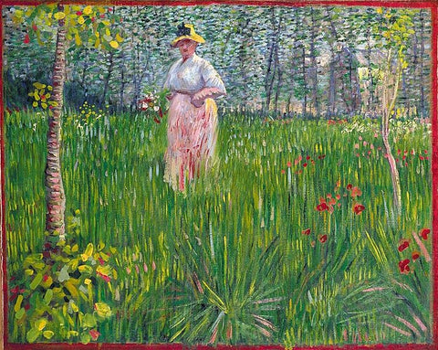 Woman Walking in a Garden by Vincent Van Gogh