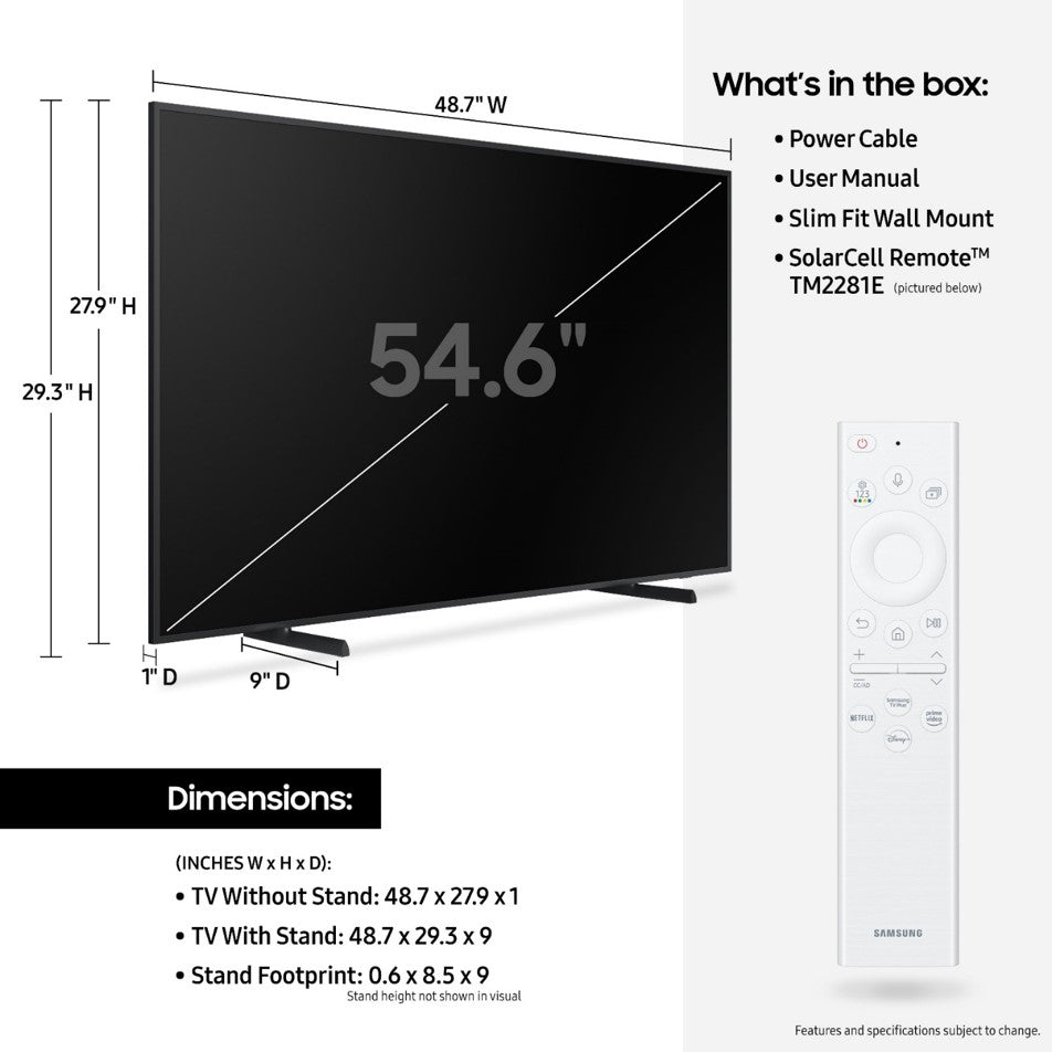 trimestre Apropiado Bibliografía 2022 Samsung The Frame 55" / QLED 4K Smart TV