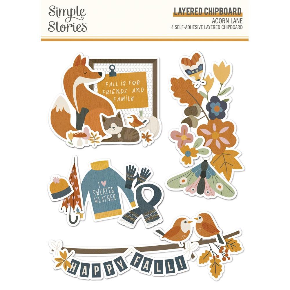 Layered Chipboard Stickers-Acorn Lane-Simple Stories