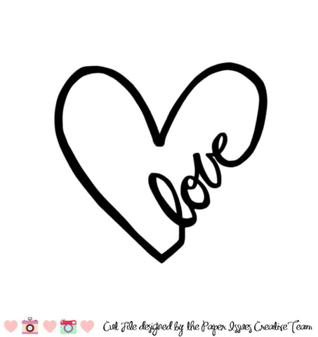 Download Love Script Heart-Free Cut File | Paper Issues