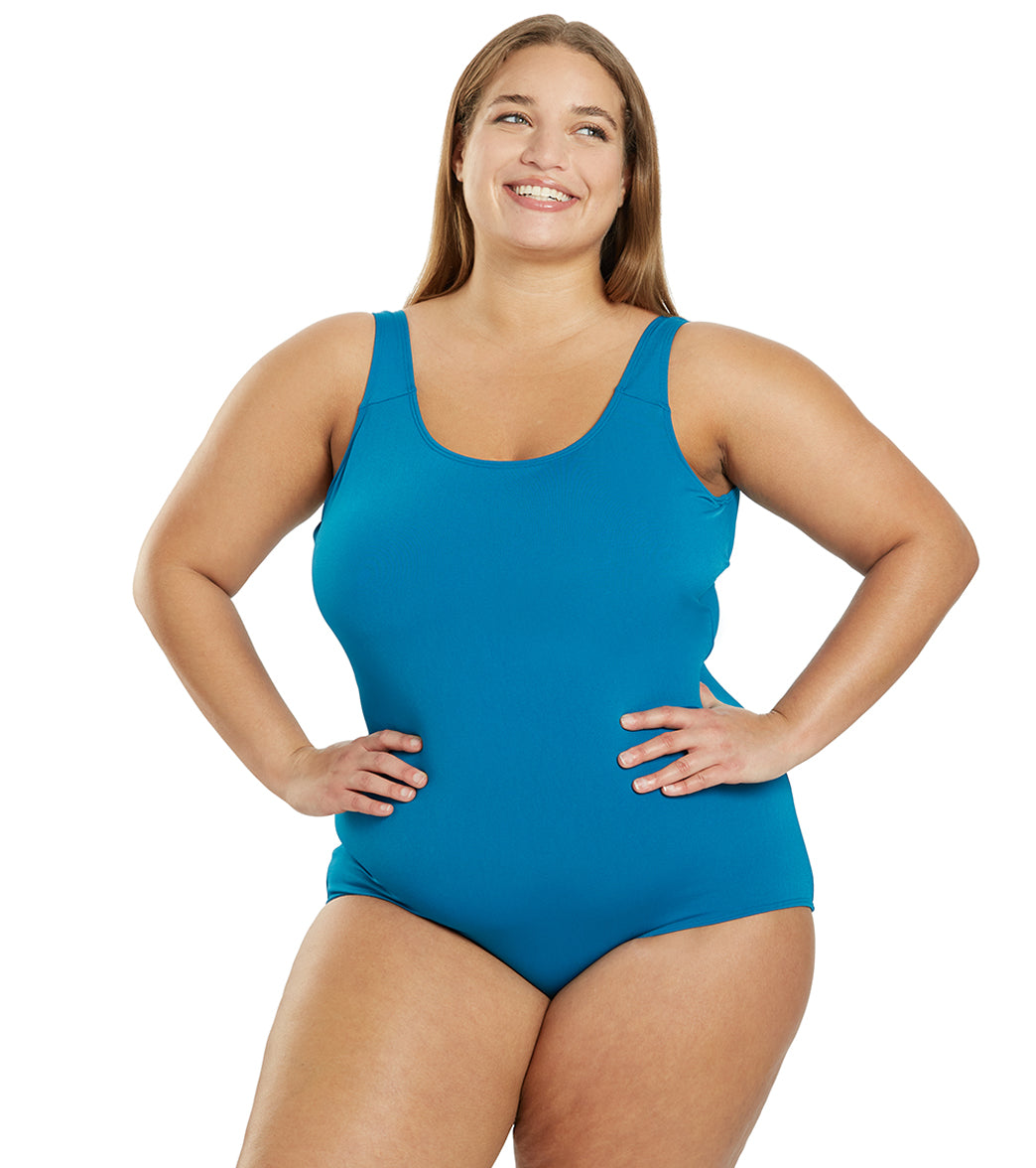 Swimsuits For All Women's Plus Size Ruler Bra Sized Underwire Bikini Top 36  F Blue Tie-Dye 