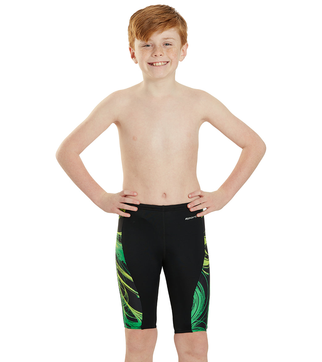 Sporti Light Wave Piped Splice Jammer Swimsuit Youth (22-28)
