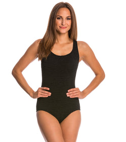 Penbrooke Krinkle Chlorine Resistant Cross Back One Piece Swimsuit at