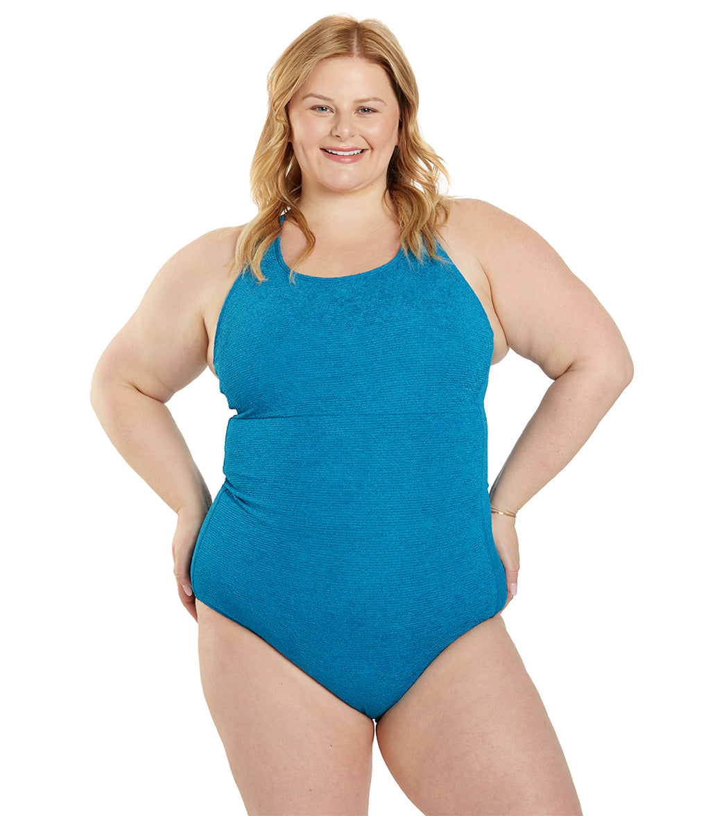 Halcurt Women Plus Size Swimsuit Loose Fit Bathing Tops Rash Guard